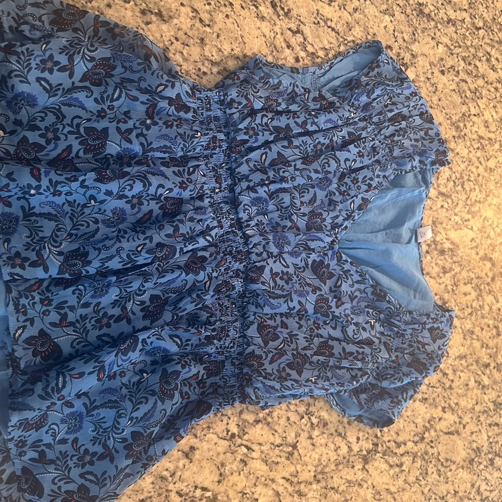 Floral Blue Baby Doll Top/Blouse